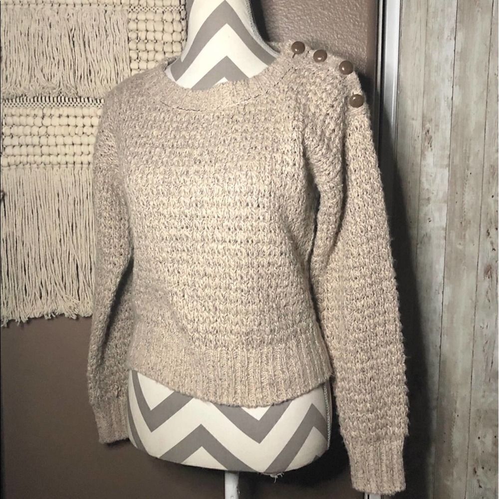 Trouve Tan Acrylic Sweater